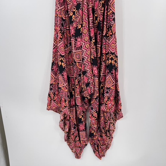 Angie Jumpsuit Womens Small Black Pink Harem Bohemian Wide Leg Sleeveless Boho - Picture 3 of 10